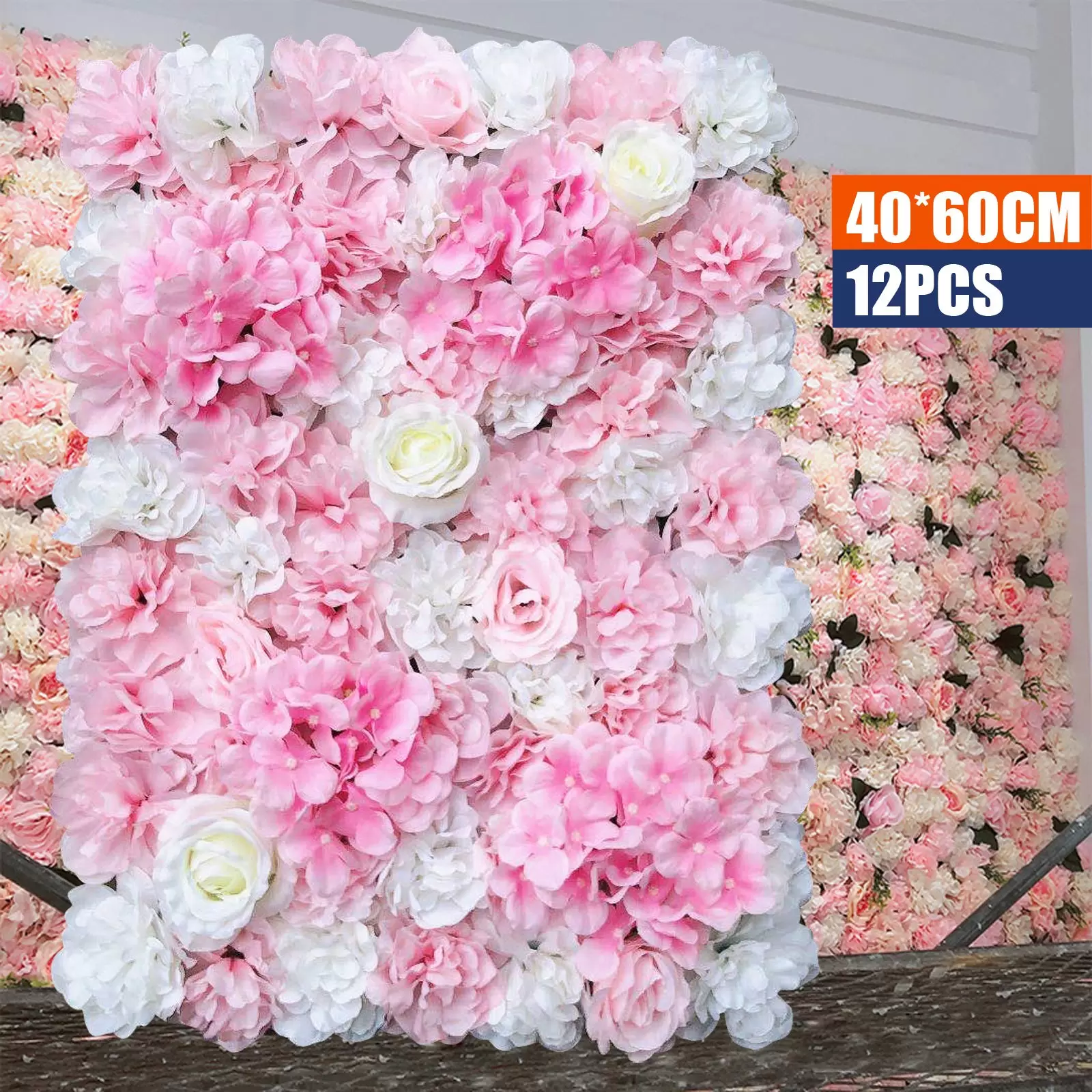 12 pcs Artificial Silk Flower Wall 12x40x60cm Artificial Rose Flower Wall Panel Wedding Photography Venue Wedding Decoration 12 pcs Artificial Silk Flower Wall 12x40x60cm Artificial Rose Flower Wall Panel Wedding Photography Venue Wedding Decoration