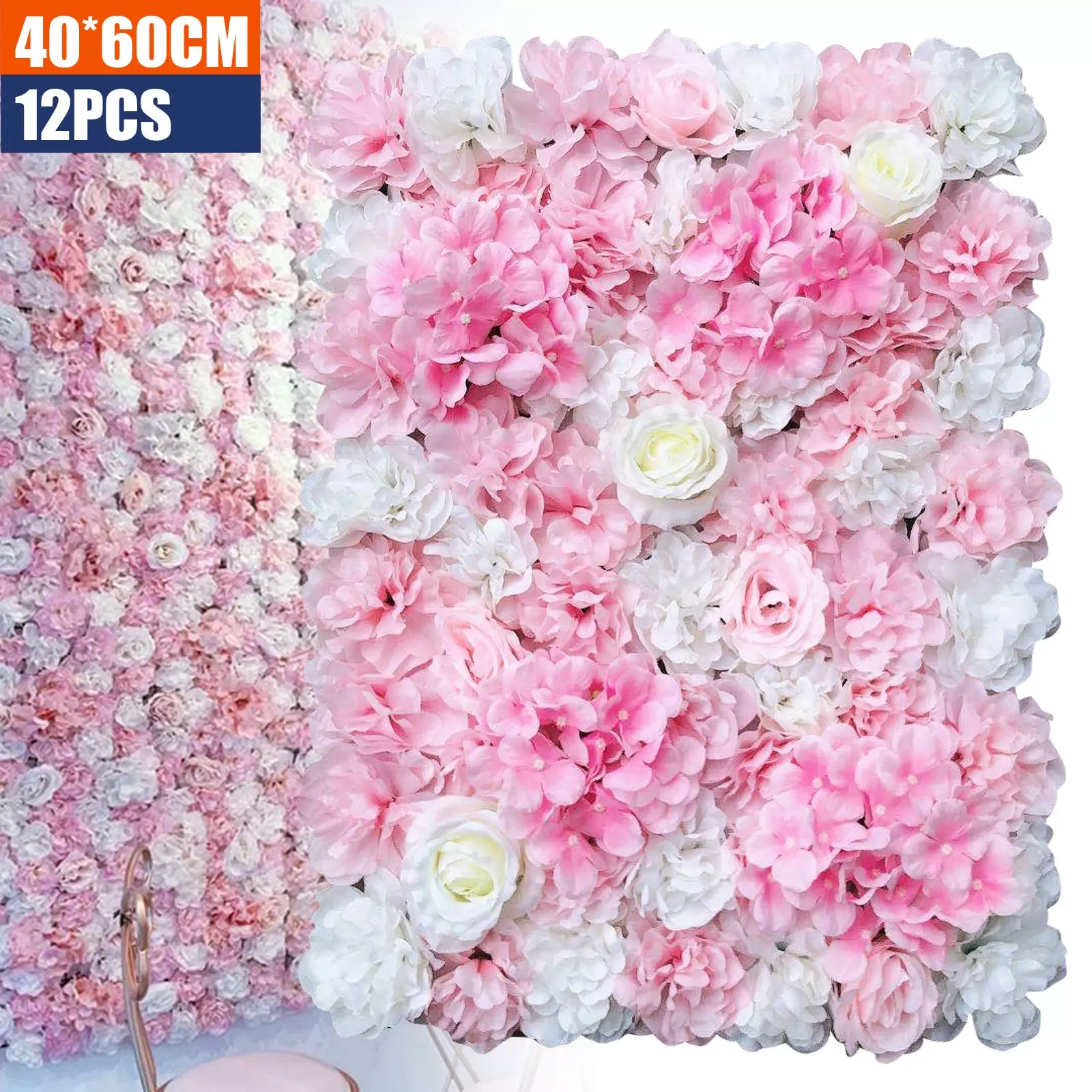 12 pcs Artificial Silk Flower Wall 12x40x60cm Artificial Rose Flower Wall Panel Wedding Photography Venue Wedding Decoration 12 pcs Artificial Silk Flower Wall 12x40x60cm Artificial Rose Flower Wall Panel Wedding Photography Venue Wedding Decoration