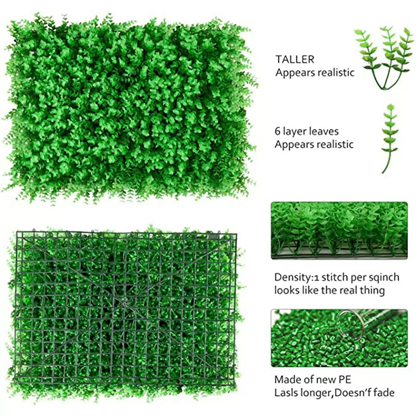 CNCEST-Pack of 12 Artificial Plant Wall Panels, 60 x 40 cm