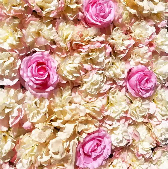 Set of 6 Artificial Silk Flower Wall Panels, 40 x 60 cm