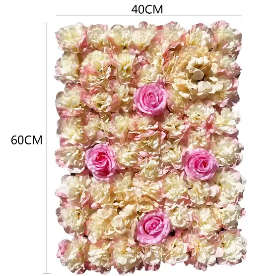 Set of 6 Artificial Silk Flower Wall Panels, 40 x 60 cm