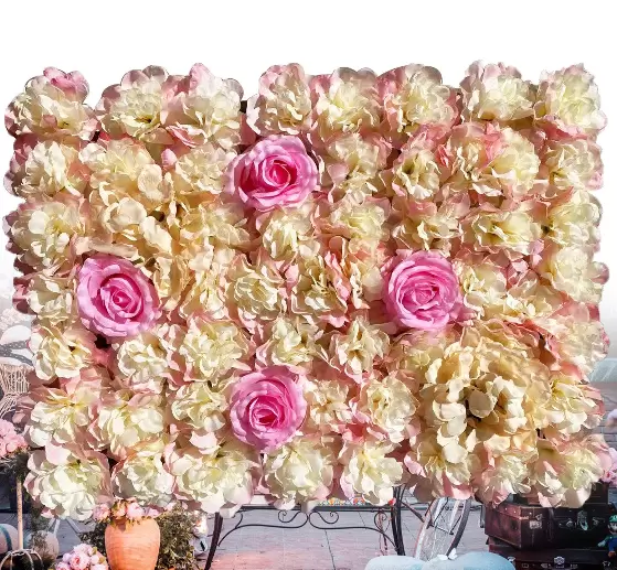 Set of 6 Artificial Silk Flower Wall Panels, 40 x 60 cm