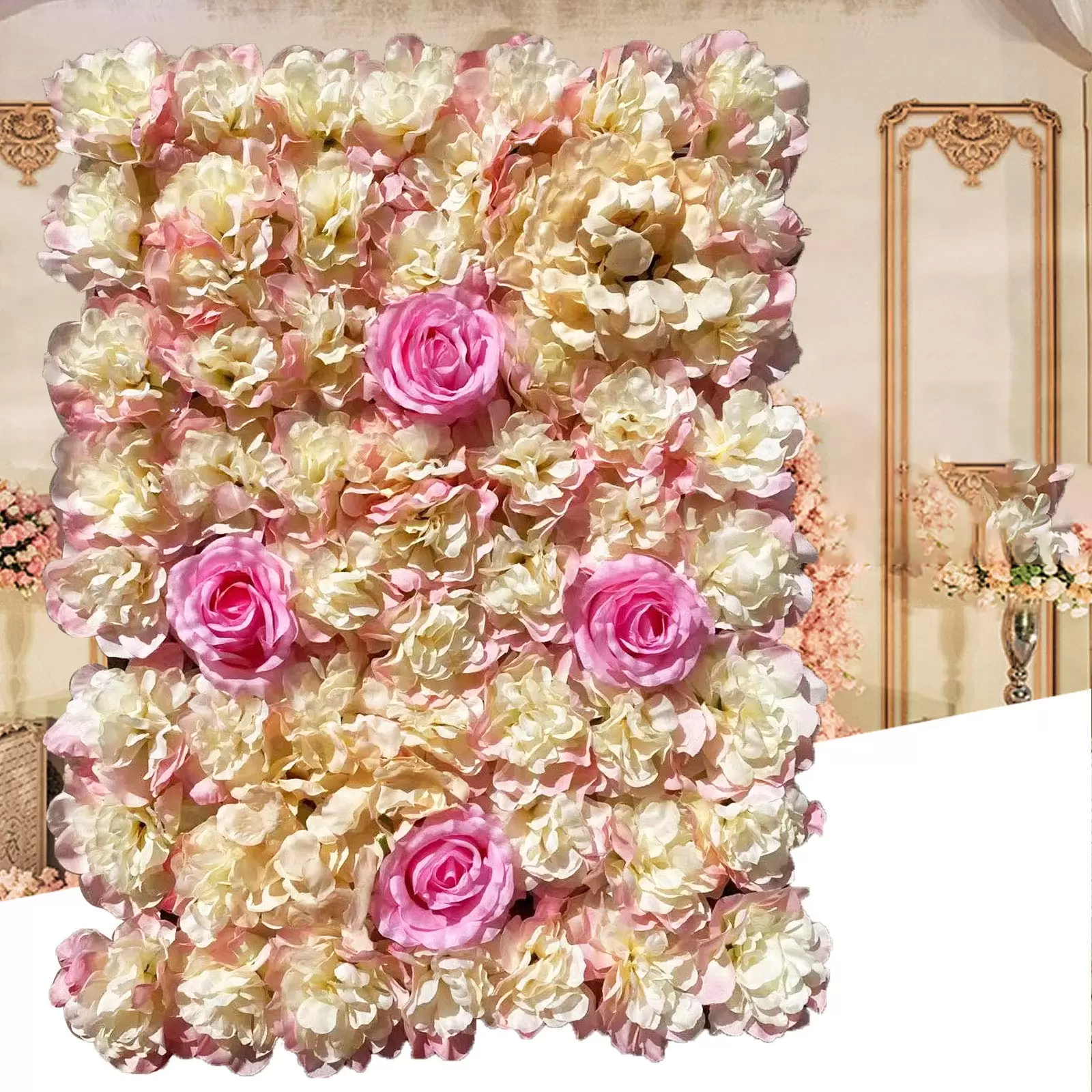 Set of 6 Artificial Silk Flower Wall Panels, 40 x 60 cm Set of 6 Artificial Silk Flower Wall Panels, 40 x 60 cm