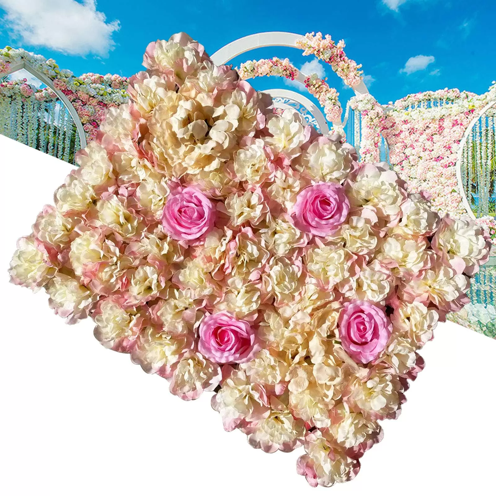 Set of 6 Artificial Silk Flower Wall Panels, 40 x 60 cm Set of 6 Artificial Silk Flower Wall Panels, 40 x 60 cm