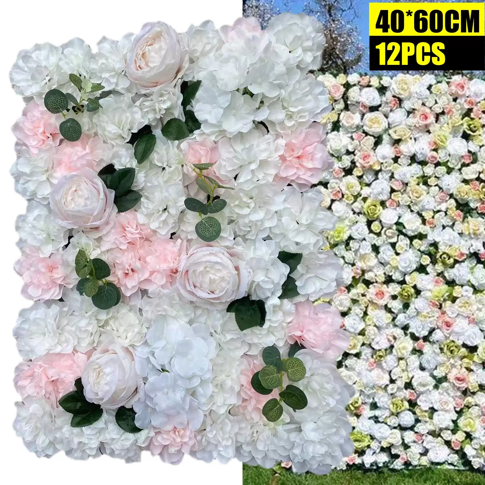 12 Pcs Artificial Flower Wall 40x60cm Silk Flower Backdrop DIY Wedding Street Backdrop Artificial Silk Flower Wall Panel Wedding Photography Venue 12 Pcs Artificial Flower Wall 40x60cm Silk Flower Backdrop DIY Wedding Street Backdrop Artificial Silk Flower Wall Panel Wedding Photography Venue