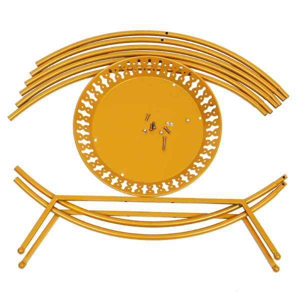 2-Ring Wedding Arch with Cake Stand Wrought Iron Wedding Arch Decorative Accessories Great For Wedding Party Decoration And Easy To Move Gold 2-Ring Wedding Arch with Cake Stand Wrought Iron Wedding Arch Decorative Accessories Great For Wedding Party Decoration And Easy To Move Gold