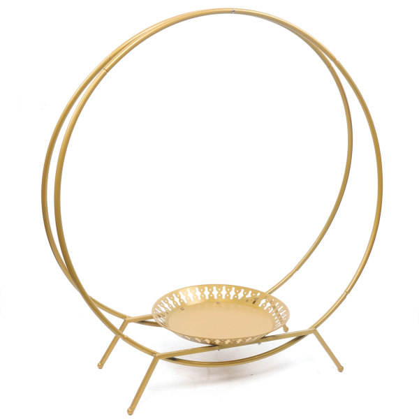 2-Ring Wedding Arch with Cake Stand Wrought Iron Wedding Arch Decorative Accessories Great For Wedding Party Decoration And Easy To Move Gold 2-Ring Wedding Arch with Cake Stand Wrought Iron Wedding Arch Decorative Accessories Great For Wedding Party Decoration And Easy To Move Gold