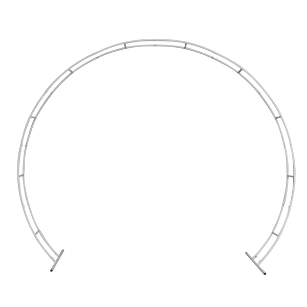 Wedding Arch Stand with Bases Easy Assembly Garden Arch Metal Abor for Weddings Party Event Decoration 9ft x 8ft Round Gold Metal Balloon Arch DIY  (White)