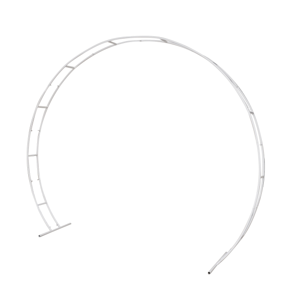Wedding Arch Stand with Bases Easy Assembly Garden Arch Metal Abor for Weddings Party Event Decoration 9ft x 8ft Round Gold Metal Balloon Arch DIY  (White)