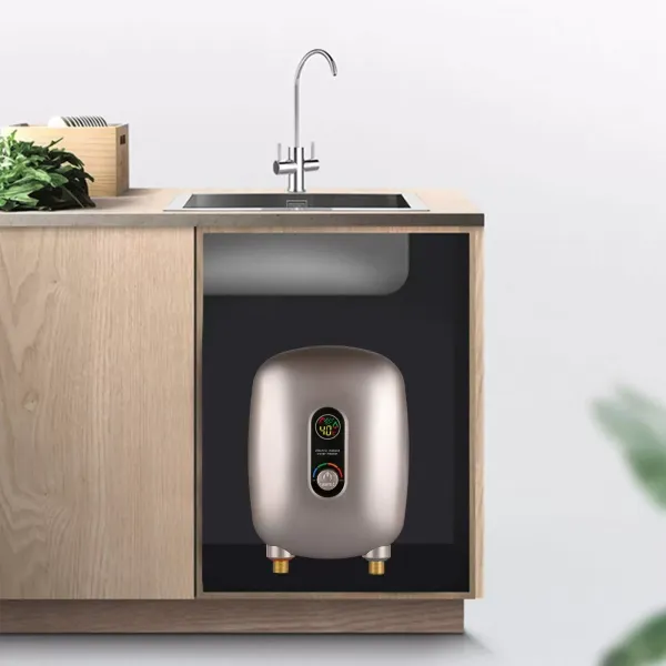 Mini Electric Water Heater Small Instant Water Heater Instantaneous Water Heater with LCD Display 6500W for Bathroom and Kitchen