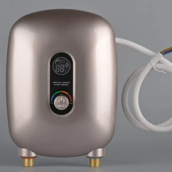 Mini Electric Water Heater Small Instant Water Heater Instantaneous Water Heater with LCD Display 6500W for Bathroom and Kitchen