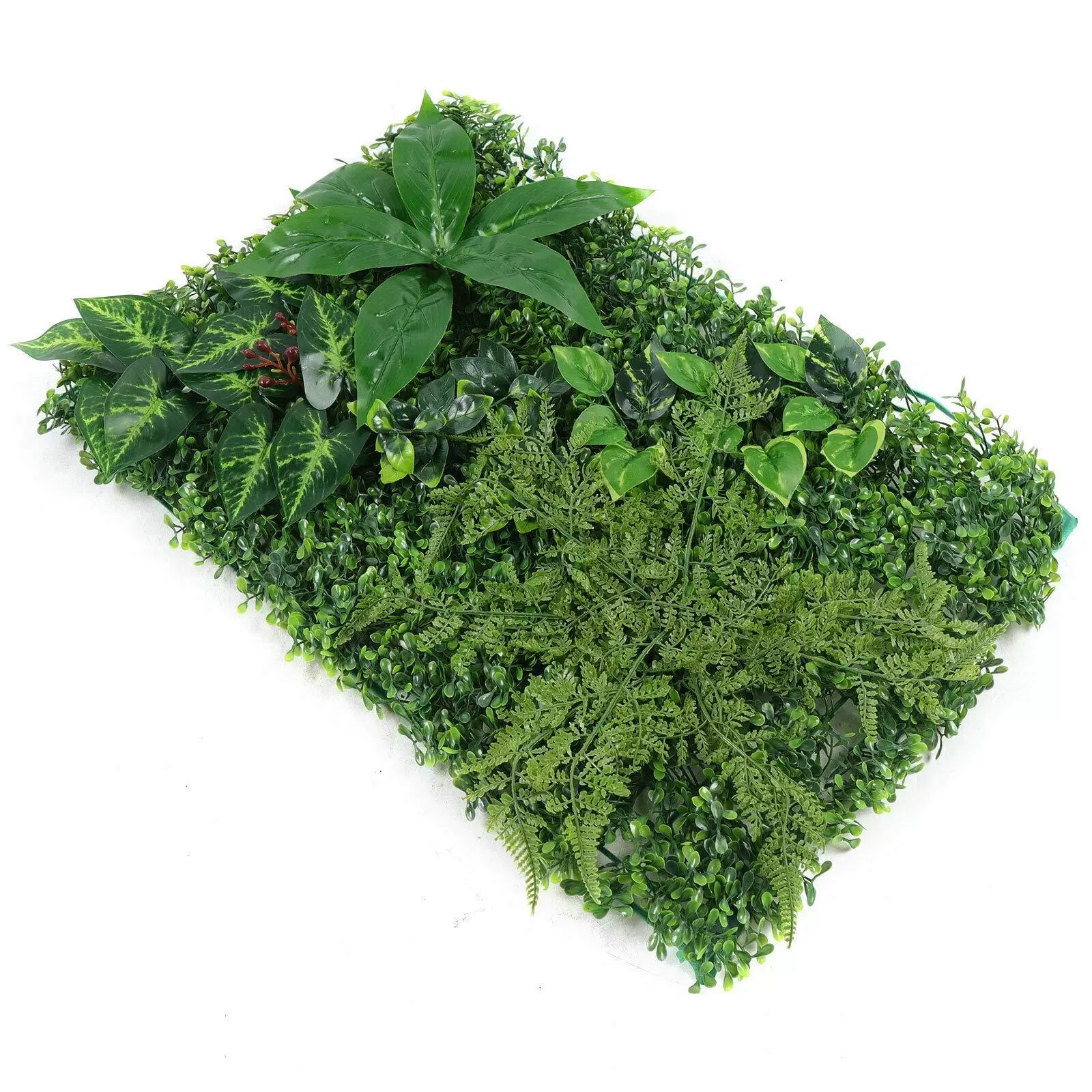 23.62"*15.74"*1.57" 12pcs Artificial Foliage Leaves for Plants Square Artificial Boxwood Grass Backdrop Panels Topiary Plant Wall
