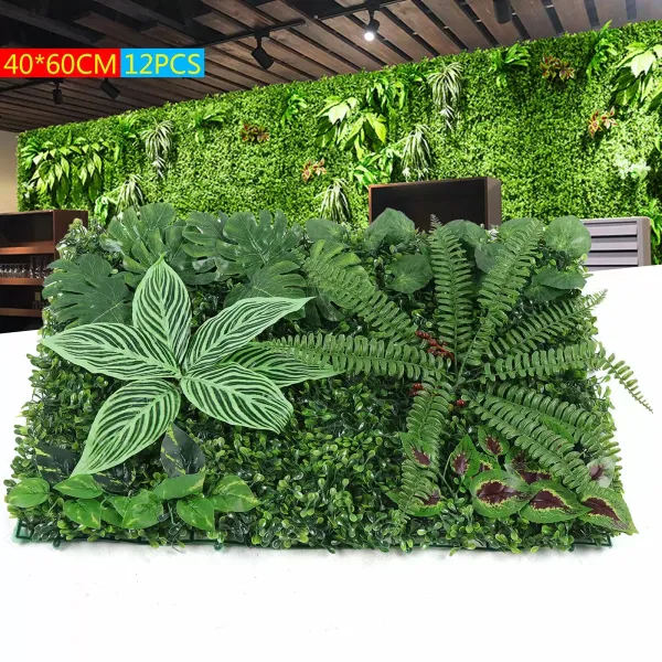 Set of 9 to 12 artificial boxwood panels - for wall decoration - 60 cm x 40 cm Set of 9 to 12 artificial boxwood panels - for wall decoration - 60 cm x 40 cm