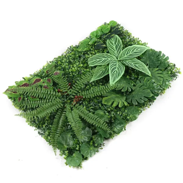 Set of 9 to 12 artificial boxwood panels - for wall decoration - 60 cm x 40 cm