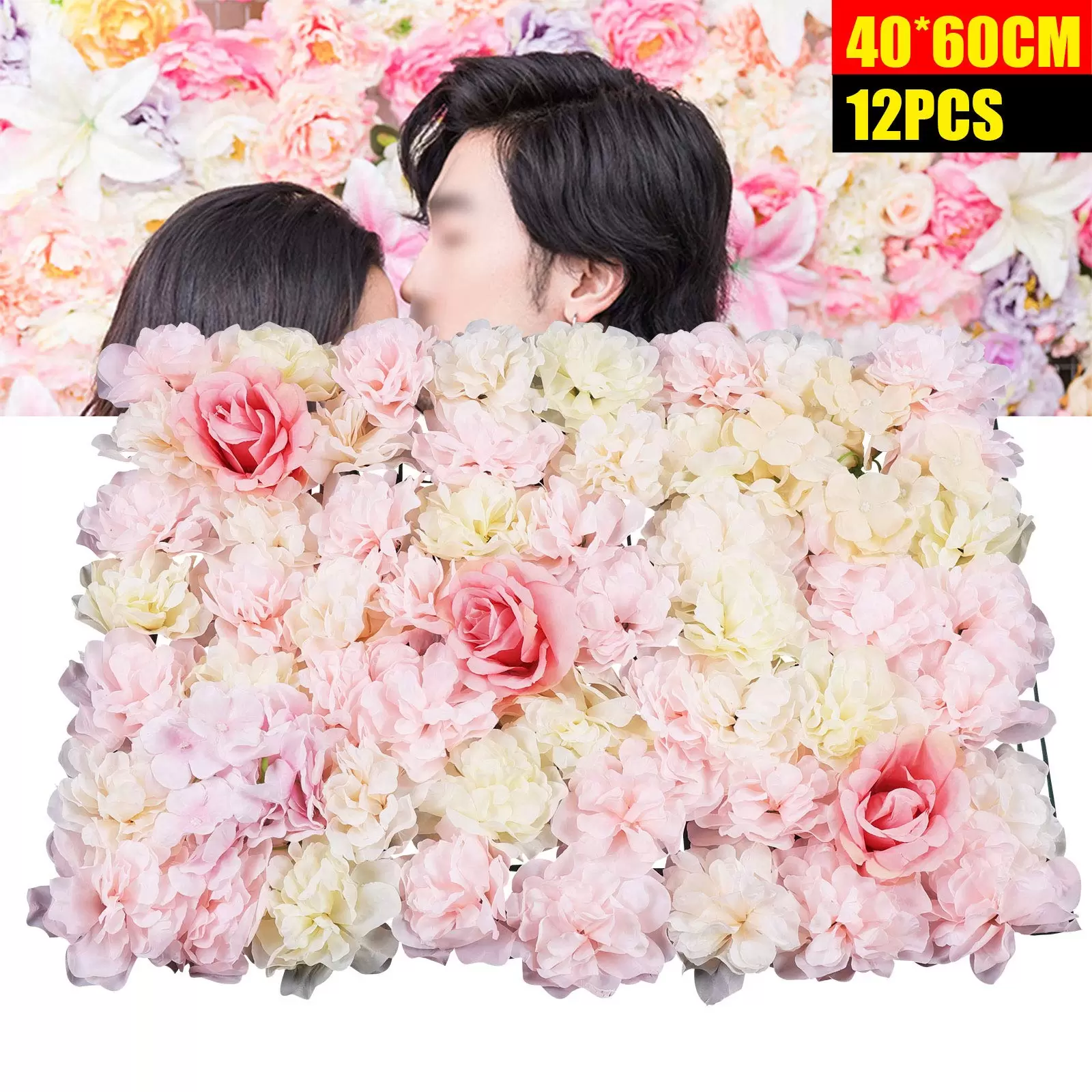 12pcs Artificial Silk Rose Flower Walls for Wedding Street Decoration 12pcs Artificial Silk Rose Flower Walls for Wedding Street Decoration