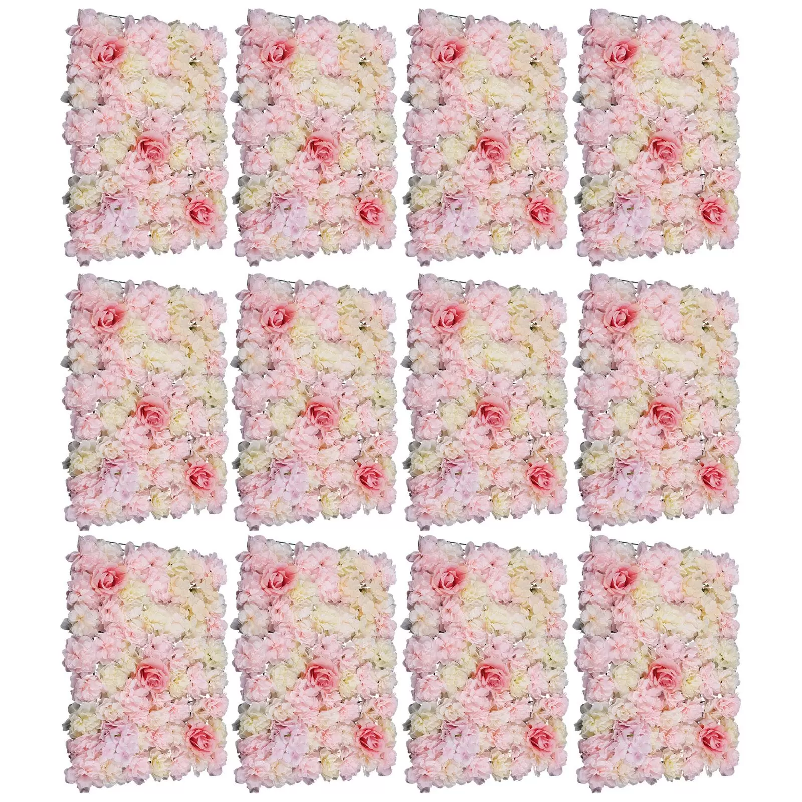 12pcs Artificial Silk Rose Flower Walls for Wedding Street Decoration