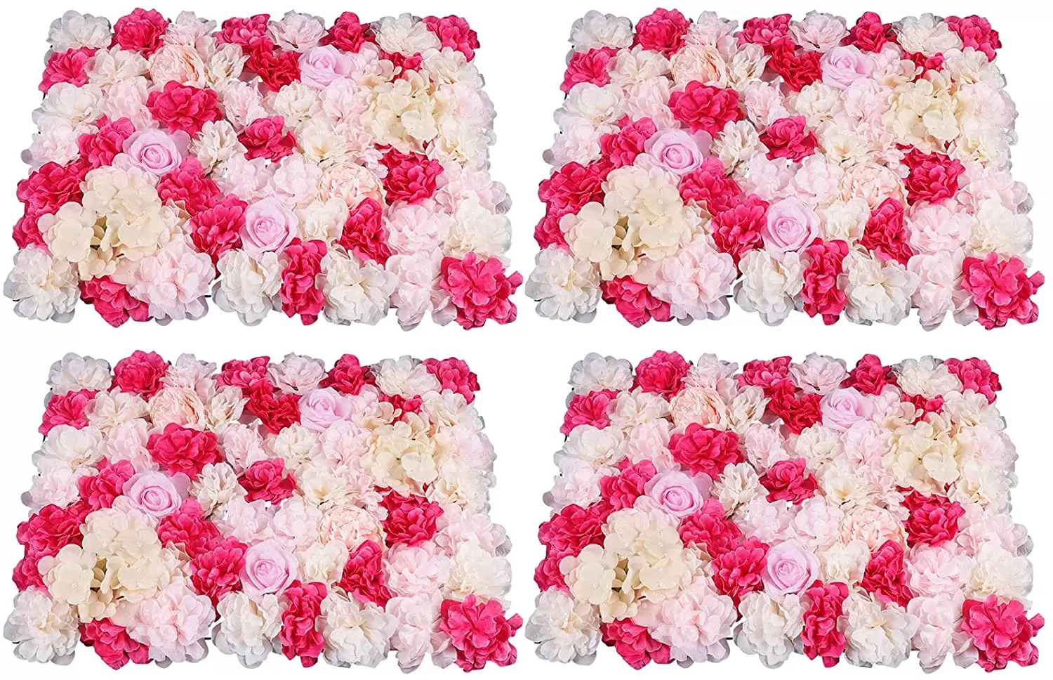 CNCEST 4pcs Artificial Silk Rose Flower for Wedding Party Home Decor 60x40cm Cream Light Yellow Pink