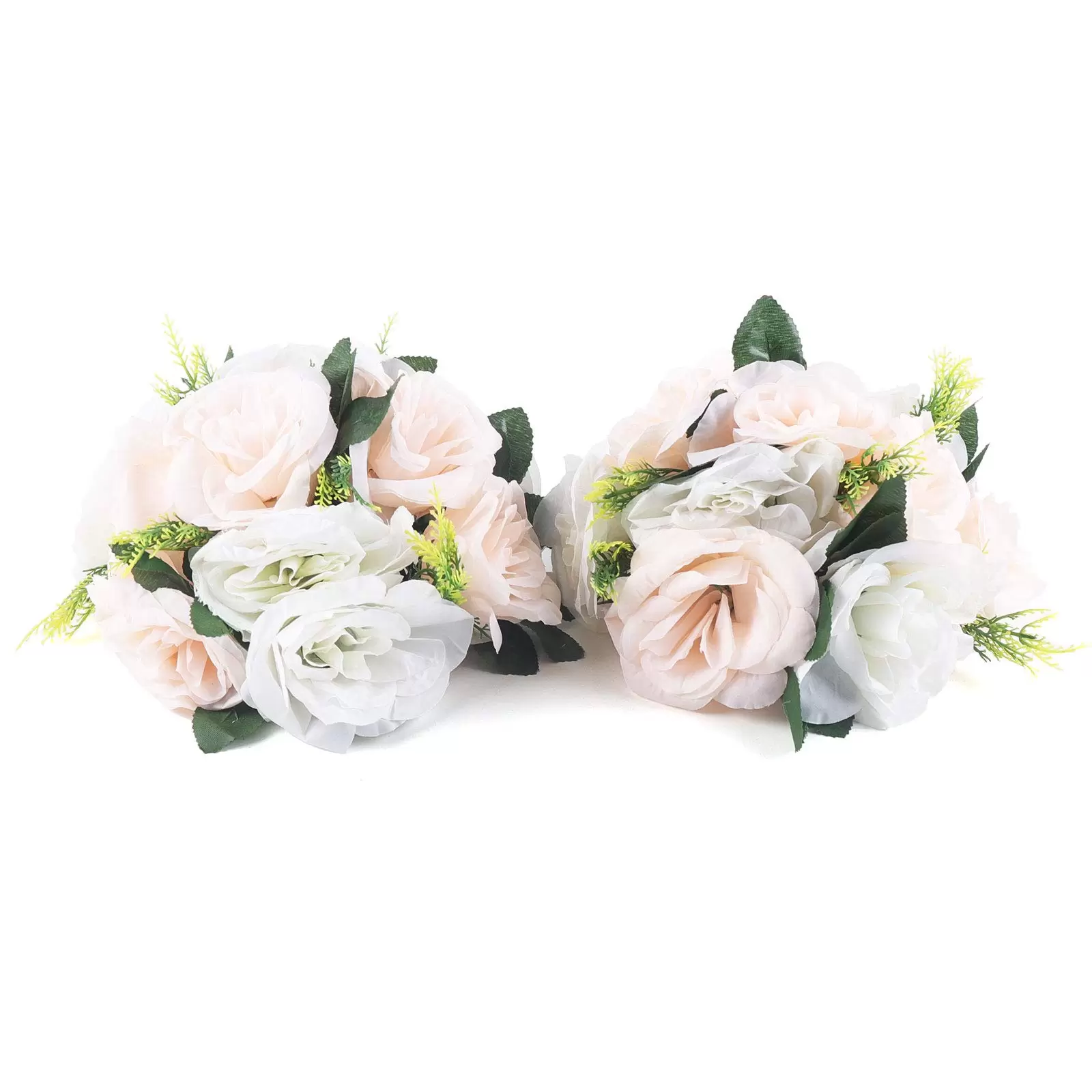 Wedding Bouquets Champagne + White Color Fake Artificial Rose Flower Wedding Holding Flowers with Rhinestones