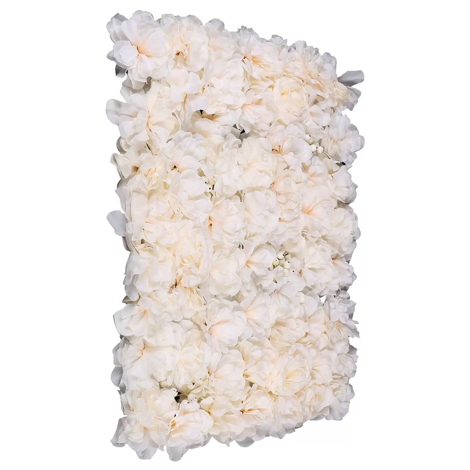 6 Pcs 23.62*15.74*0.79 in Artificial Silk Flower Wall Panel Wedding Photography Venue Durable Artificial Flower Wall Silk White