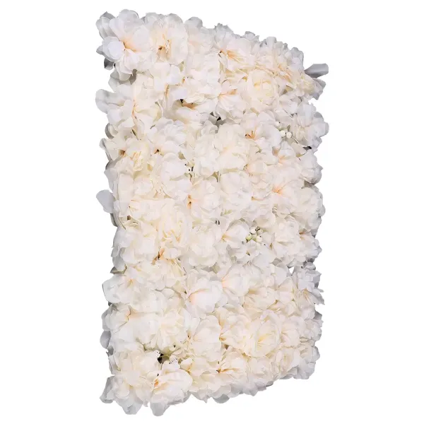 6 Pcs 23.62*15.74*0.79 in Artificial Silk Flower Wall Panel Wedding Photography Venue Durable Artificial Flower Wall Silk White