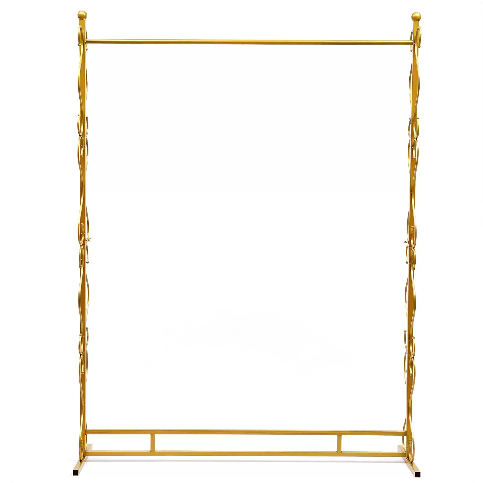 205cm Elegant Vintage Metal Wedding Coat Rack with Shoe Rack for Wedding Dress (Gold)