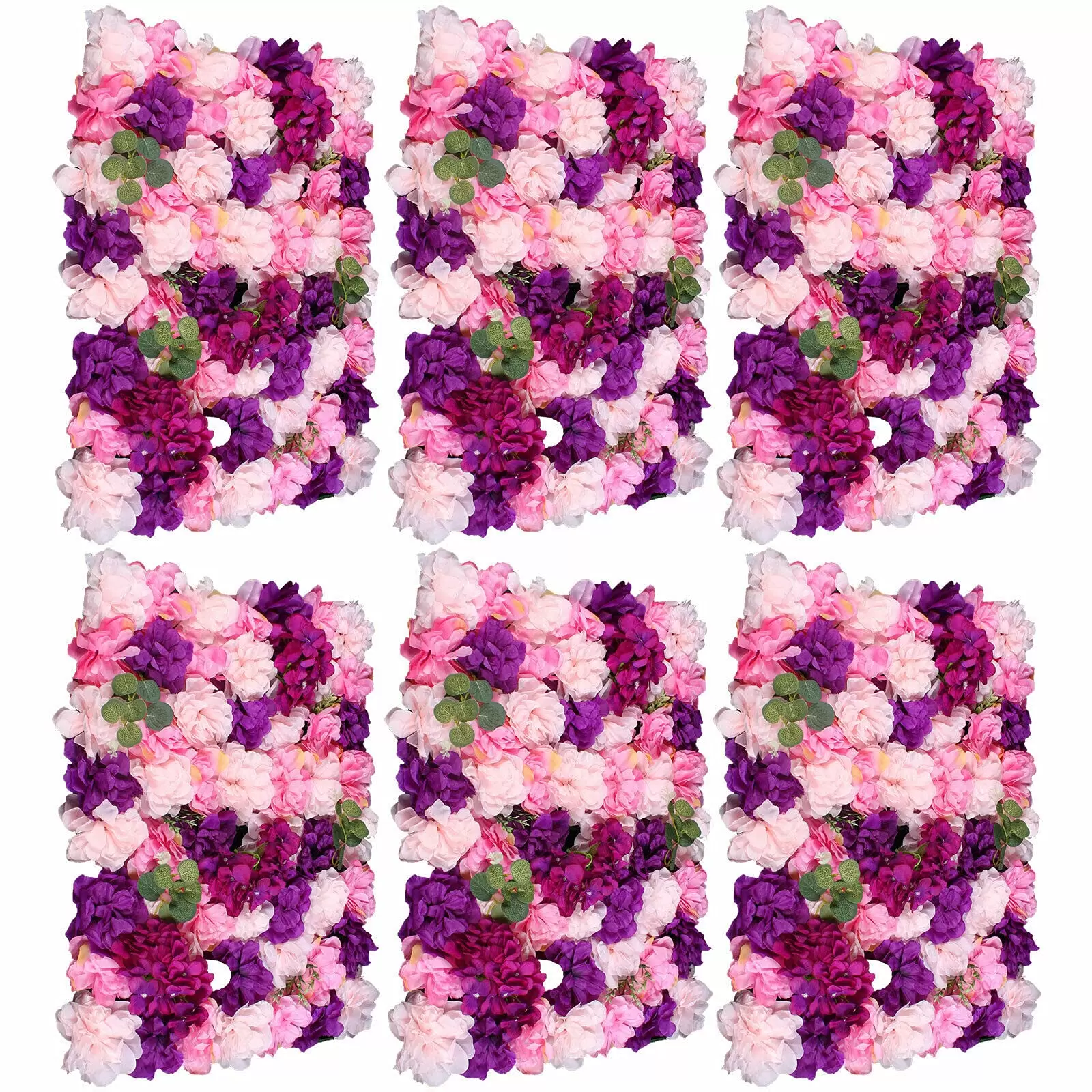 6pcs Artificial Flowers for Wall Fake Flowers 60x40cm - for Wedding Home Garden Party Backdrop Decoration