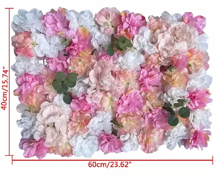 CNCEST 6 Pieces Plant Flower Wall Pink Purple Dahlia + Hydrangea + DIY Wedding Road Backdrop