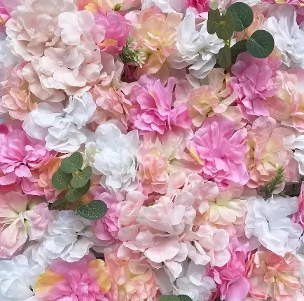 CNCEST 6 Pieces Plant Flower Wall Pink Purple Dahlia + Hydrangea + DIY Wedding Road Backdrop
