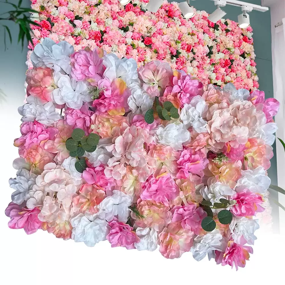 CNCEST 6 Pieces Plant Flower Wall Pink Purple Dahlia + Hydrangea + DIY Wedding Road Backdrop CNCEST 6 Pieces Plant Flower Wall Pink Purple Dahlia + Hydrangea + DIY Wedding Road Backdrop