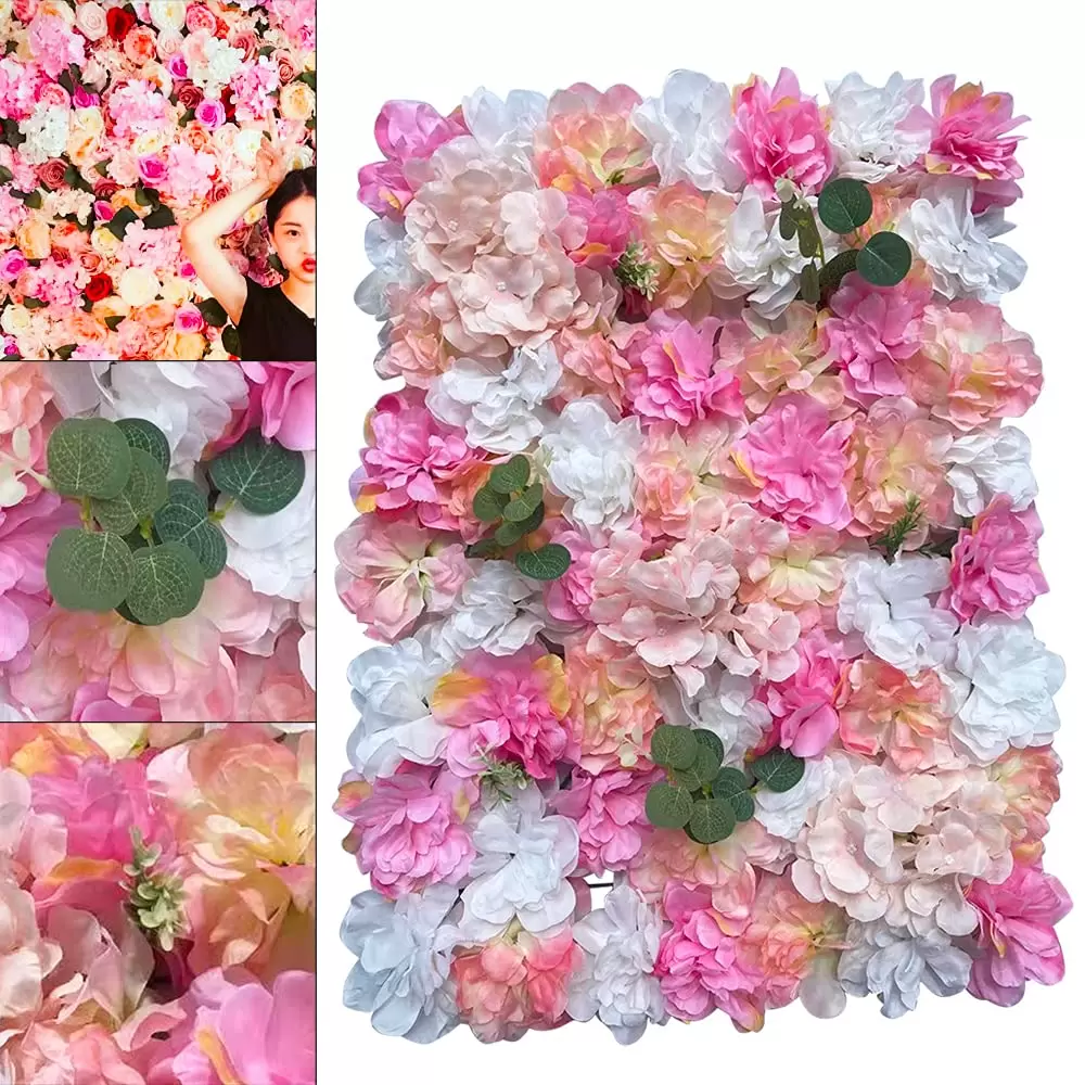 CNCEST 6 Pieces Plant Flower Wall Pink Purple Dahlia + Hydrangea + DIY Wedding Road Backdrop CNCEST 6 Pieces Plant Flower Wall Pink Purple Dahlia + Hydrangea + DIY Wedding Road Backdrop