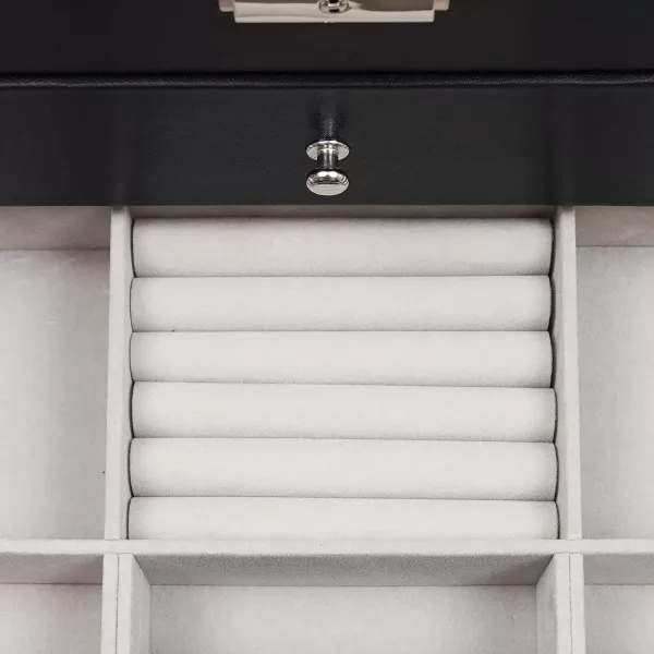 3 Tier Jewelry Box with Glass Lid - Black - Jewelry Box - Glasses Box - Large Capacity - Gift 3 Tier Jewelry Box with Glass Lid - Black - Jewelry Box - Glasses Box - Large Capacity - Gift