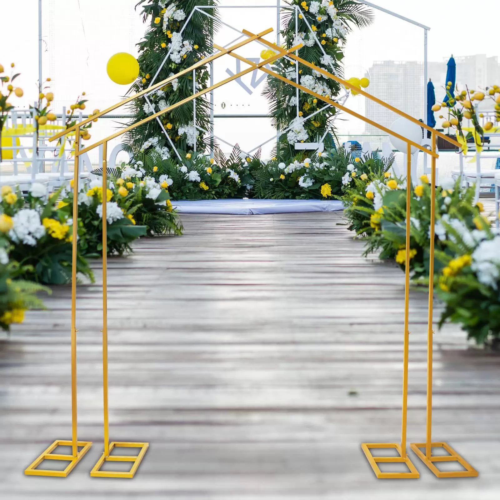 Gold Metal Wedding Arch Stable and Durable Wedding Arch Metal Garden Arbor Backdrop Stand For Wedding Ceremonies Parties Events