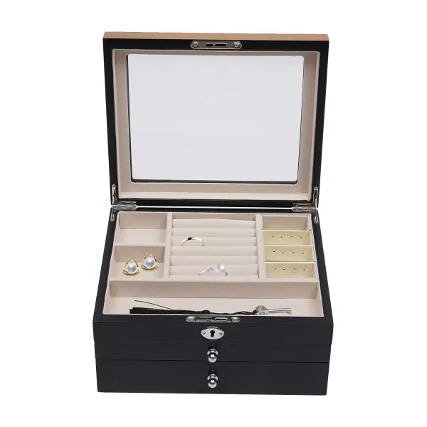 3 Layer Wooden Watch Box - Travel Jewelry Box - Jewelry Box