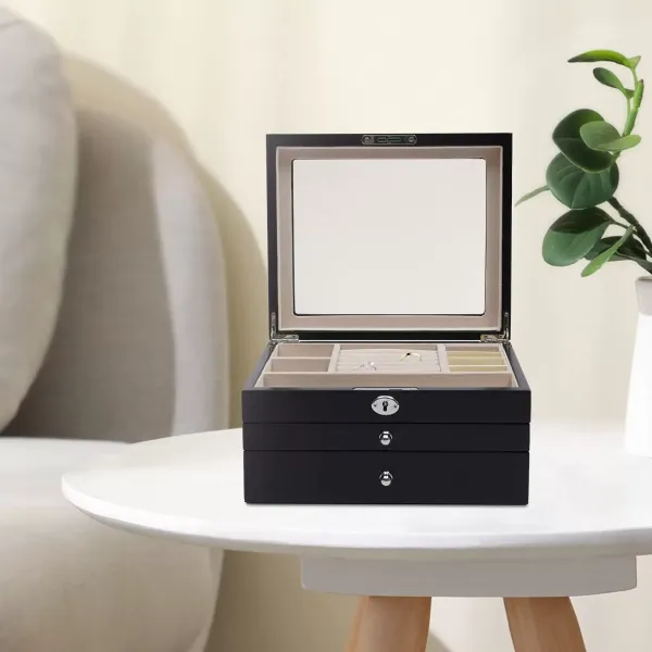 3 Layer Wooden Watch Box - Travel Jewelry Box - Jewelry Box