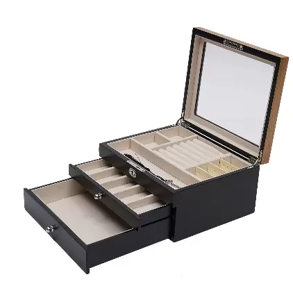 3 Layer Wooden Watch Box - Travel Jewelry Box - Jewelry Box