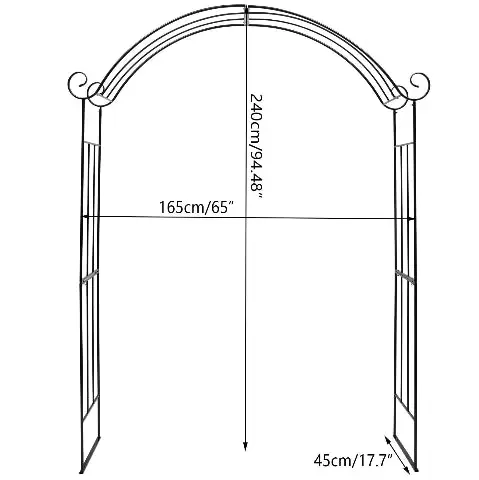 165*45*240cm metal garden arch wedding arbor party arch deco rose arch slide