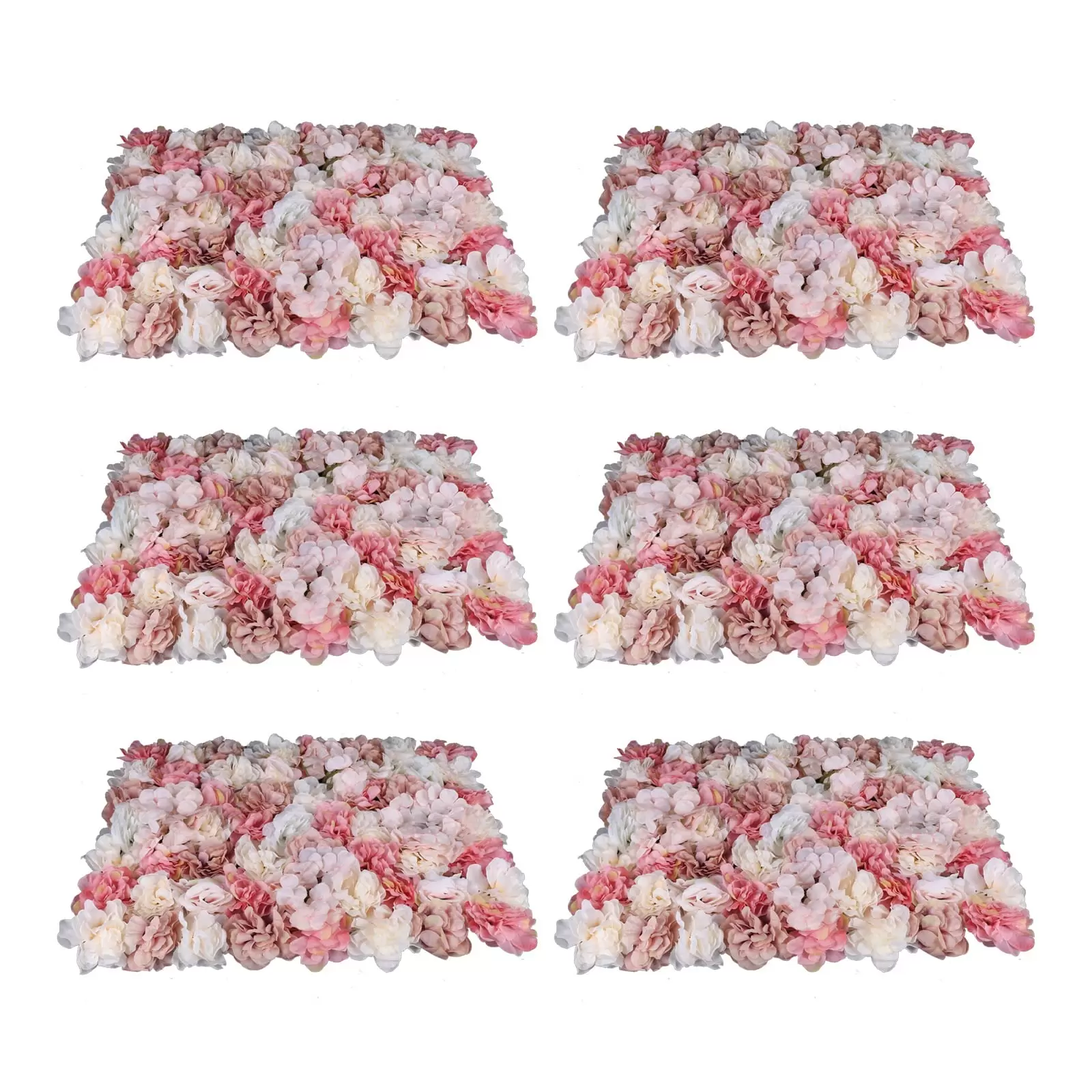 6 x Artificial Flower Wall, Silk Rose Wall, Background for Wedding, Party, Garden DIY Decoration