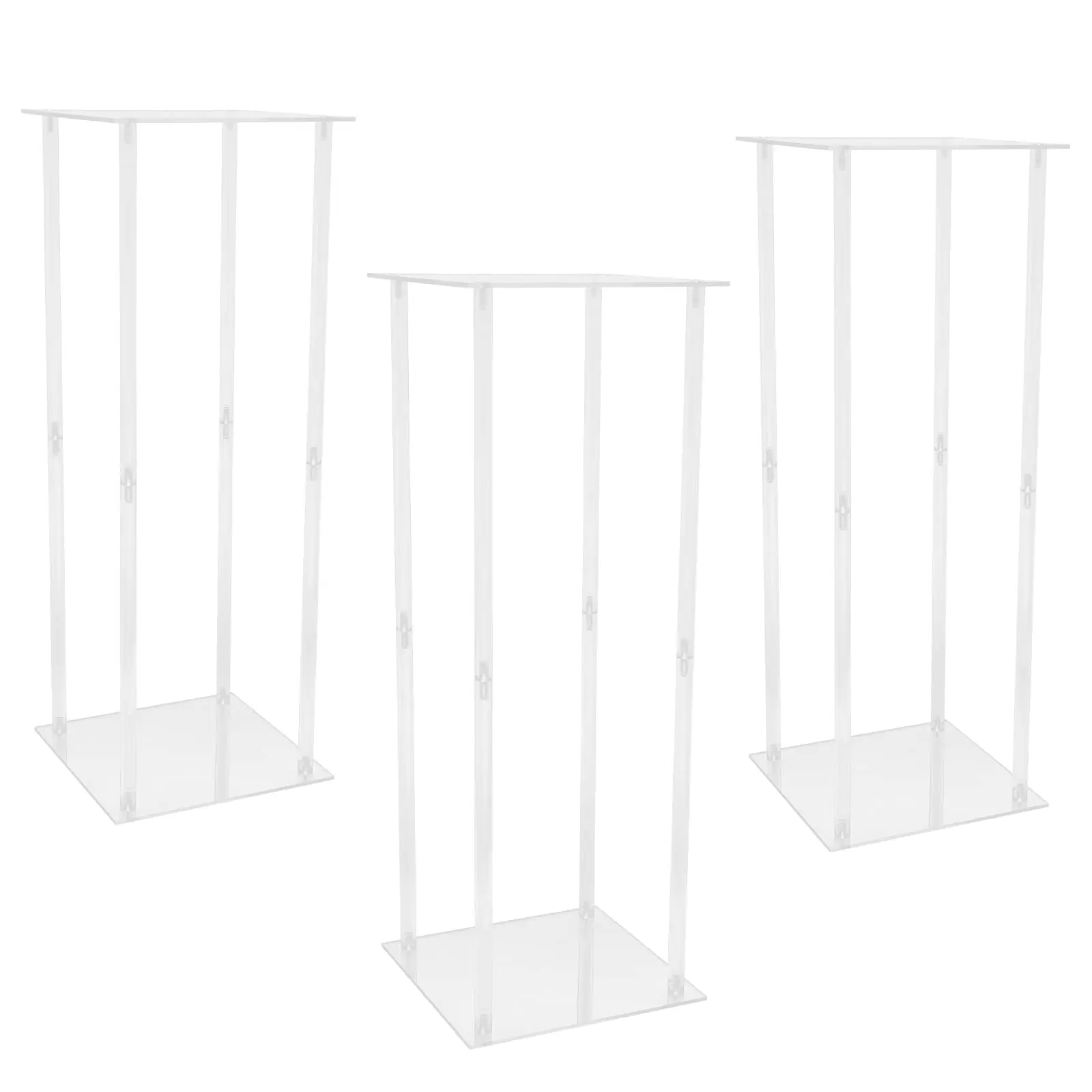 3pcs Adjustable Clear Acrylic Flower Stands, Load Capacity: 10kg, Wedding, Anniversary, Birthday Party 3pcs Adjustable Clear Acrylic Flower Stands, Load Capacity: 10kg, Wedding, Anniversary, Birthday Party