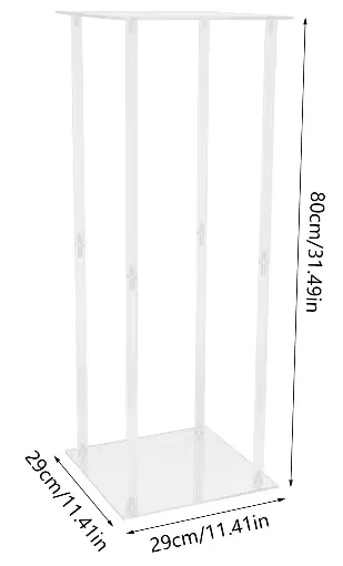3pcs Adjustable Clear Acrylic Flower Stands, Load Capacity: 10kg, Wedding, Anniversary, Birthday Party