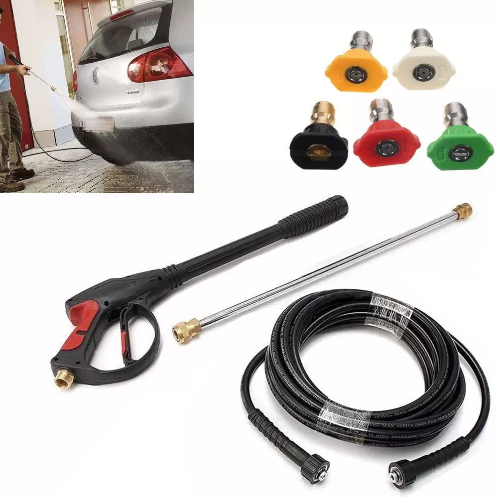 Modern 3000PSI High Pressure Gun Lance with 5 Nozzles for Car Wash Kit For Cleaning Glass Dirt Moss And Grime From Cars Driveways Black Modern 3000PSI High Pressure Gun Lance with 5 Nozzles for Car Wash Kit For Cleaning Glass Dirt Moss And Grime From Cars Driveways Black