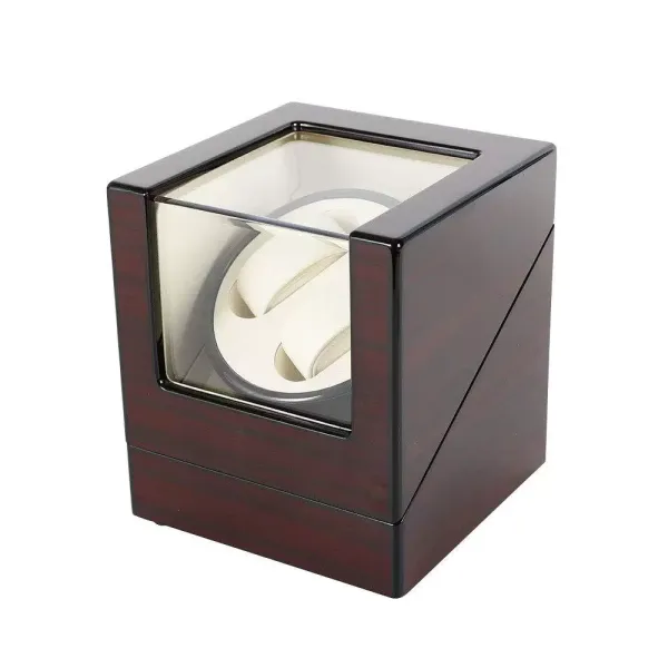 CNCEST 2 Watches Automatic Watch Winder with Quiet Movement and Battery for Wooden Automatic Watches