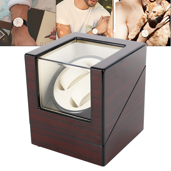 CNCEST 2 Watches Automatic Watch Winder with Quiet Movement and Battery for Wooden Automatic Watches
