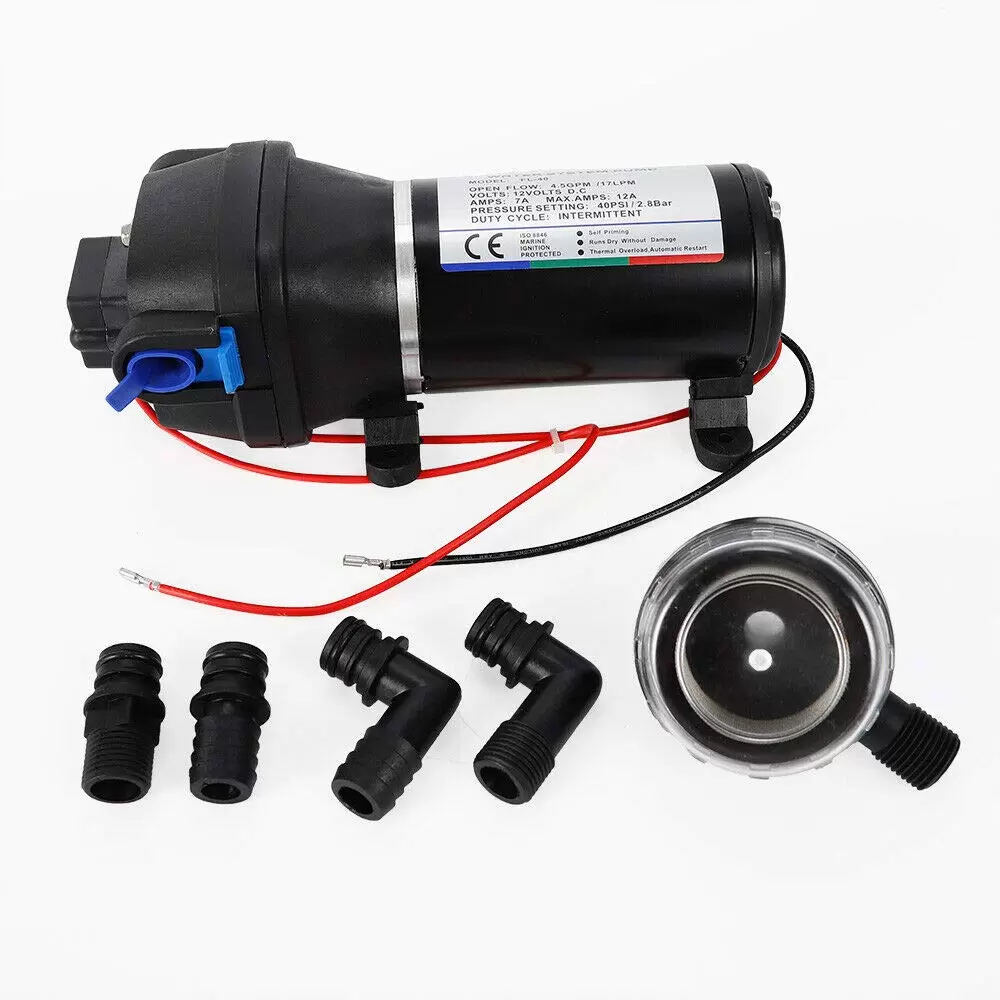Compressed Water Pump 12V 17L/min for General Water Transmission Sprayer Pump Small Rain System for Water Well Supply Applications Compressed Water Pump 12V 17L/min for General Water Transmission Sprayer Pump Small Rain System for Water Well Supply Applications
