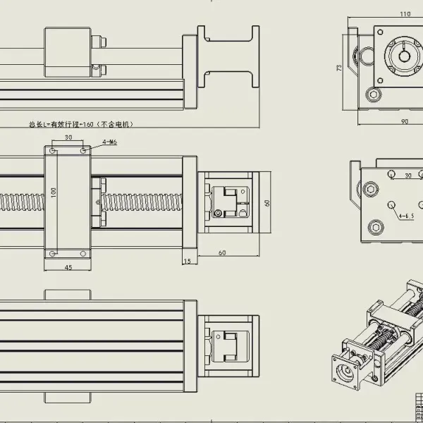 100mm CNC Manual Sliding Table - Linear Movement with Low Friction Resistance