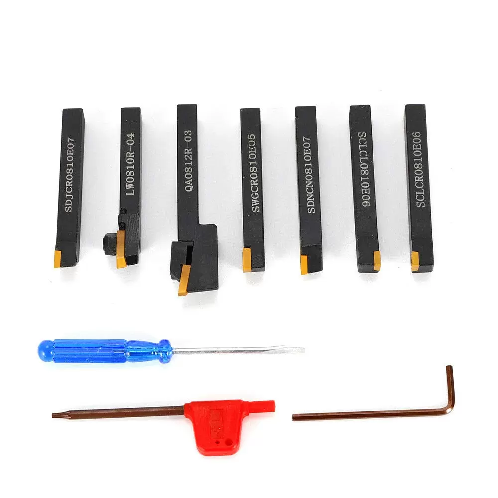 7 Piece 8mm Steel Turning Kit with Stainless Steel Clamp Bracket 7 Piece 8mm Steel Turning Kit with Stainless Steel Clamp Bracket
