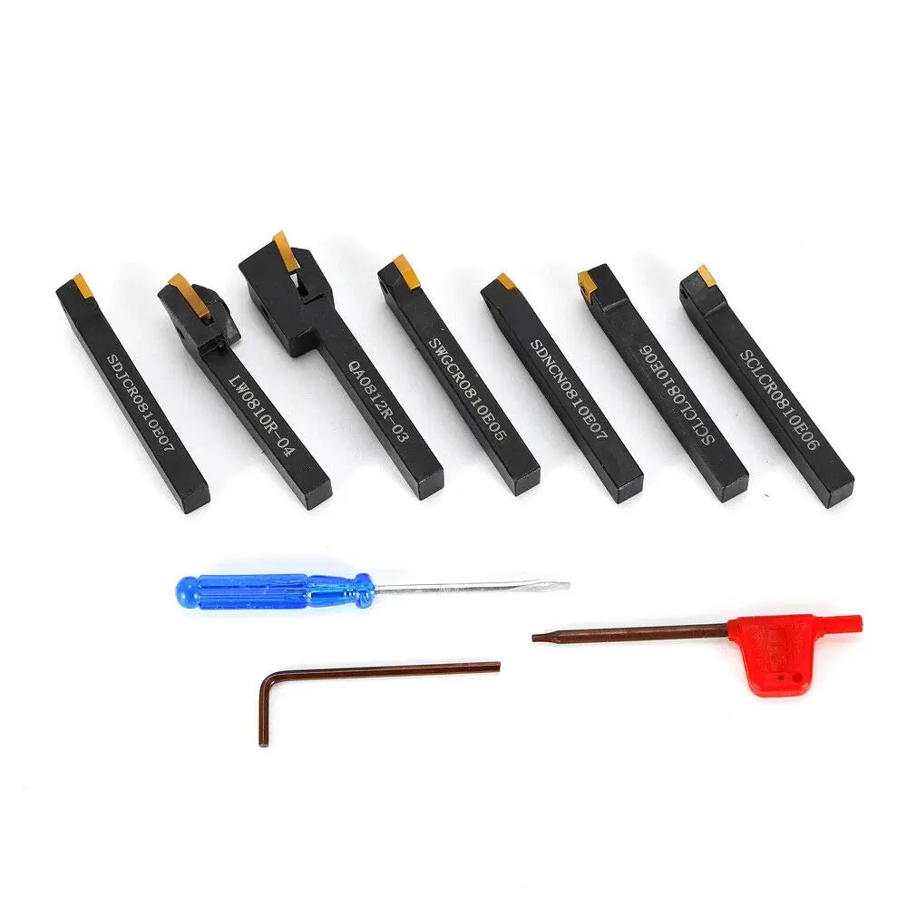7 Piece 8mm Steel Turning Kit with Stainless Steel Clamp Bracket 7 Piece 8mm Steel Turning Kit with Stainless Steel Clamp Bracket