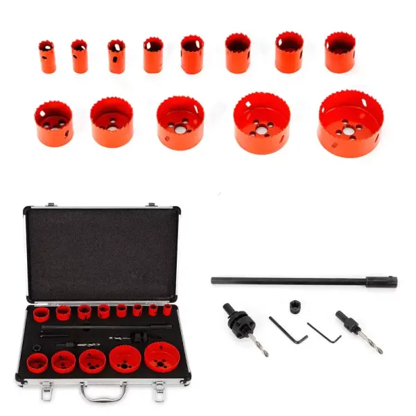 Set of 17 HSS Drill Bits 19-76mm With box for Drilling Magnetic Drill Pistol Drill Air Drill and Other Drills