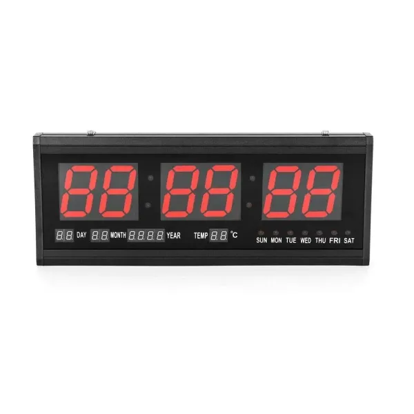 Digital wall clock Oversized digital electronic clock, red has temperature display