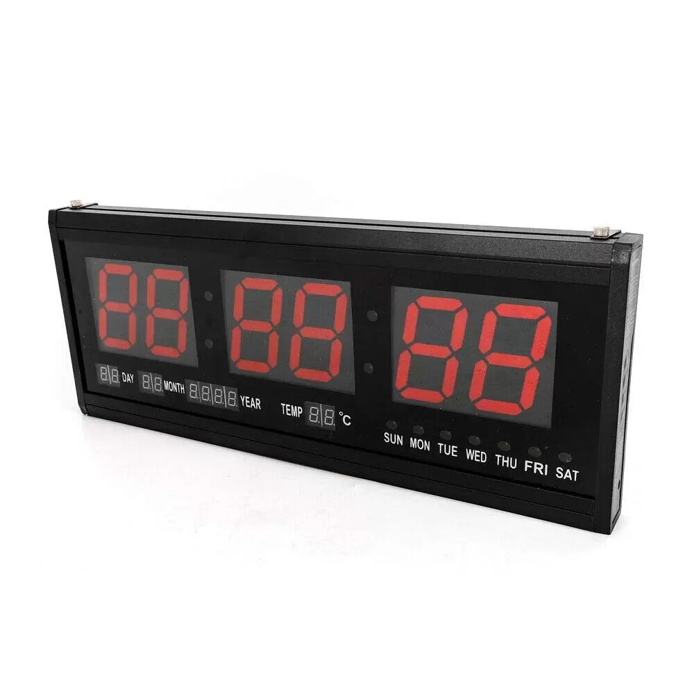 Digital wall clock Oversized digital electronic clock, red has temperature display Digital wall clock Oversized digital electronic clock, red has temperature display