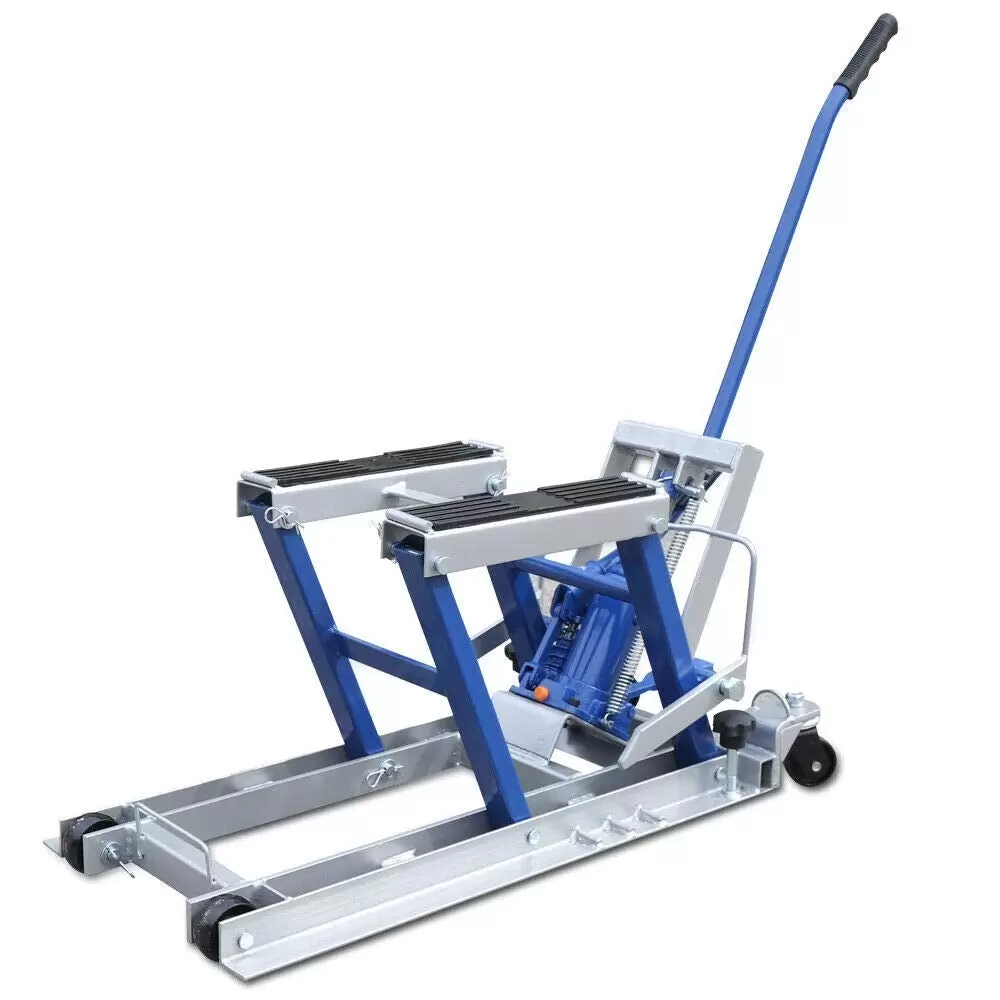 Motorcycle Hydraulic Repair Stand Motorcycle Hydraulic Lift Stand 680kg with Hydraulic Lift Pedal for Workshop Use In The Garage Blue Motorcycle Hydraulic Repair Stand Motorcycle Hydraulic Lift Stand 680kg with Hydraulic Lift Pedal for Workshop Use In The Garage Blue